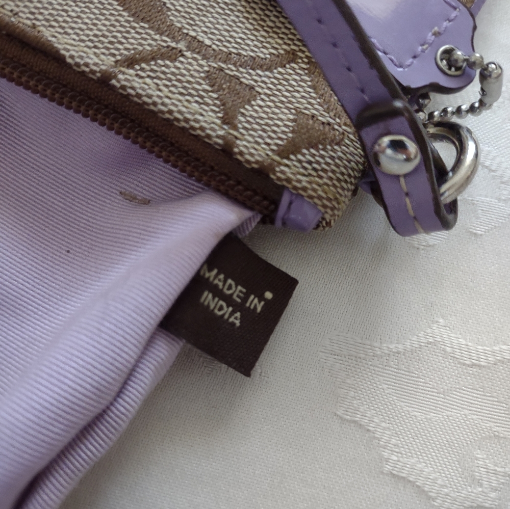 Coach signature jacquard Brown lavander Hangtag - Picture 11 of 12